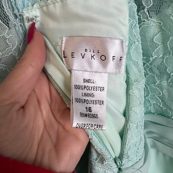 Bill Levkoff Women's Mint Floor Length  Bridesmaid Dress Evening Gown - Picture 7 of 7